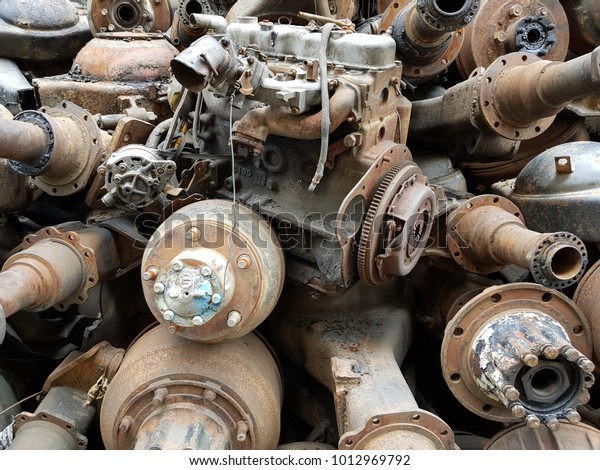 rusted car spare\
parts
