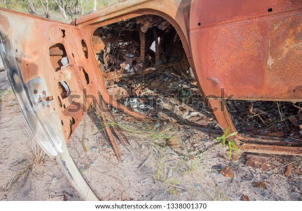 Rusted Car Upside Down Door Open Stock Photo Edit Now