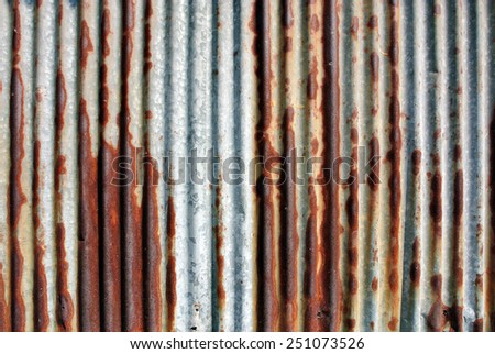 Rusted galvanized iron plate