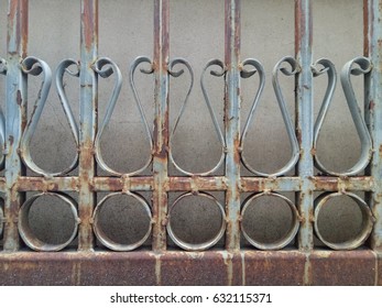 Rusted iron fence