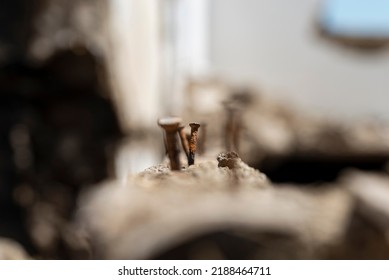 Rusted Nail And Metal In Macro Photography