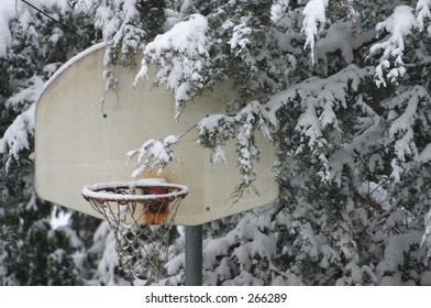 A Rusted Old Basketball Net, In The Dead Of Winter