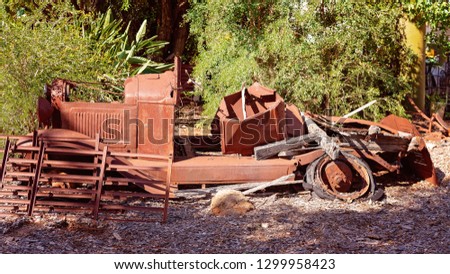 Similar – Image, Stock Photo Classic car falling apart, scrap car