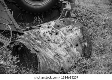 Rusted Out Damaged Industrial 55 Gallon Drum