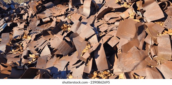 rusted scrap metal sheets texture background