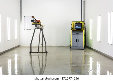 Rustenburg, South Africa - February 9, 2015: Inside An Empty Panel Beater Vehicle Workshop Bay