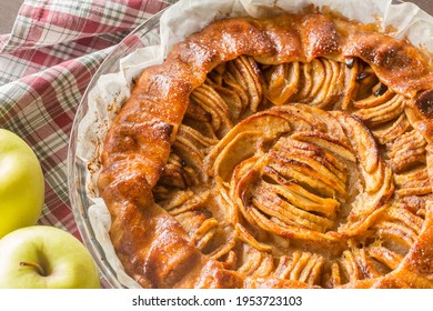 Rustic Apple Tart (French Style)- Close Up Photo