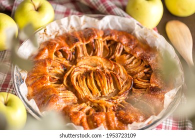 Rustic Apple Tart (French Style)- Close Up Photo