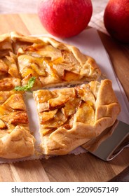 Rustic Apple Tart, Sliced And Served