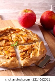 Rustic Apple Tart, Sliced And Served