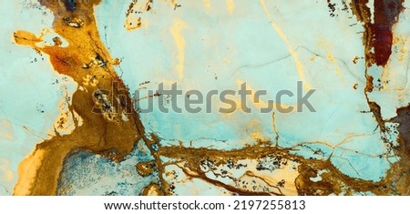 Rustic aqua-green marble texture background with golden glitter streaks. Turquoise rusty marble stone granite for slab tiles. marble stone for ceramic wall tile, flooring and kitchen tile design.