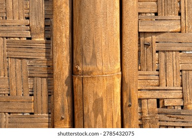 Rustic Bamboo Wall Texture Backgr