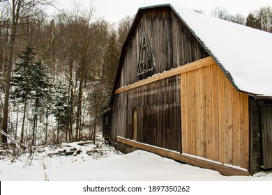 Rustic Barn In The Snow