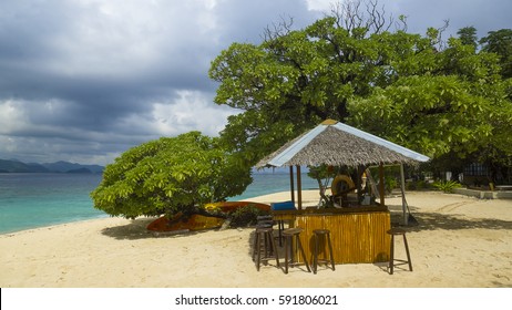 Rustic Beach Bar Hut at Tropical Island Resort - Coron, Palawan - Philippines