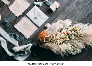 Rustic beautiful wedding bouquet