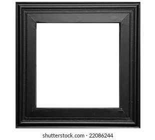 Rustic Black Photo Frame - Isolated On White Background