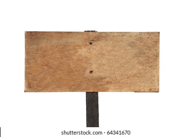 Rustic Blank Wooden Sign On A Hiking Trail High In The Mountains Above Southern California.