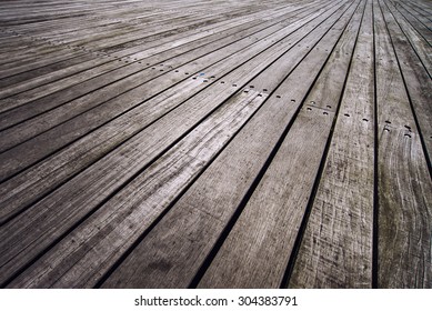 Rustic Boardwalk Texture In Perspective As Background