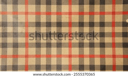 Rustic Brown and Red Plaid Pattern Background Texture