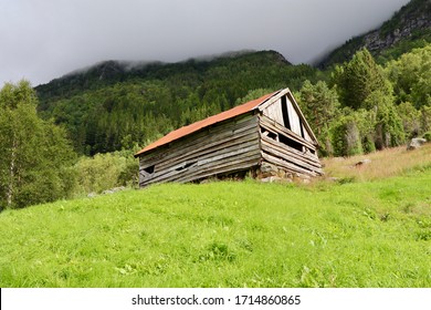 Rustic Cabin On Hillside, Central Norway, August 2016