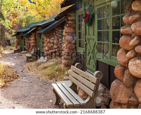 Rustic Cabin at Phantom Ranch.  Grand Canyon National Park, Arizona, USA