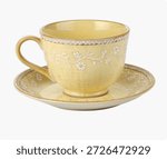 Rustic Ceramic Tea Cups with Saucers Light , Pastel Colors, Hand Painted Patterns, Elegant Full Body Tea Sets for Home  Luxury Use