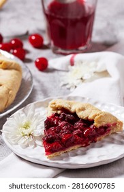 Rustic Cherry Galette with Fresh Cherries and Homemade Cherry Compote