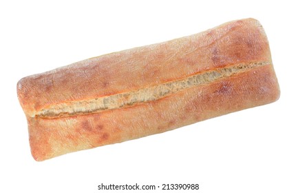 Rustic Ciabatta Bread Isolated On White Background