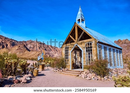 Rustic Desert Chapel in Nevada Ghost Town Eye-Level View