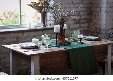 Rustic dinning table with chairs