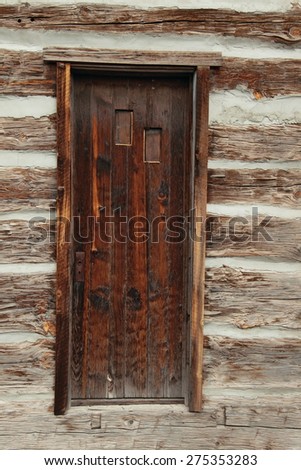 Rustic Door On Log Cabin Stock Photo Edit Now 275353283