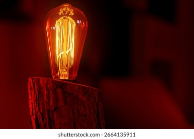 Rustic Edison bulb table lamp with warm glow