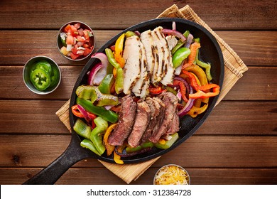 Rustic Fajita Skillet Meal With Steak And Chicken