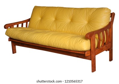 Rustic Futon With Yellow Mattress