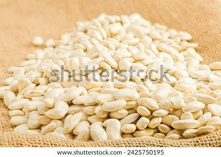 Rustic Kitchen: Burlap Background with White Beans