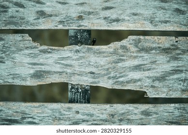 Rustic Marine Pier Construction Featuring Rusted Nail Close Up