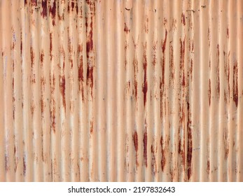 Rustic Metal Or Sheet Metal Wall With Peeling Paint And Rust As Background And Design With Plenty Space For Text 