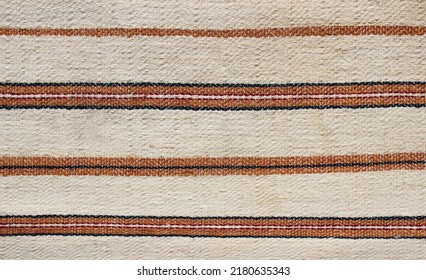 Rustic Old Homespun Towel Background. Eastern European Culture, Ukrainian Style.