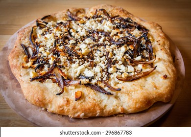 Rustic Onion And Feta Pizza