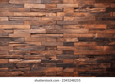 rustic plank panel, wood texture, wall background - Shutterstock ID 2345248255