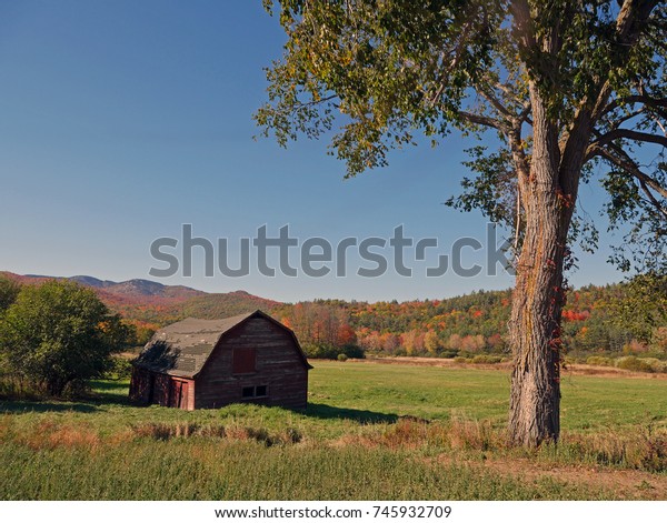 Rustic Red Barn Backdrop Gorgeous Fall Royalty Free Stock Image