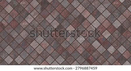 Rustic reddish diamond tile texture weathered geometric surface look