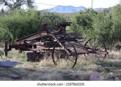 Rustic And Rusted Vintage Plow Abandoned In The Sonoran Desert West Of Tucson.