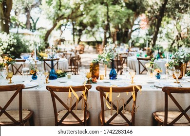 Rustic Set Up Of Top Table At Wedding 