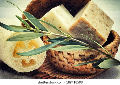 Rustic Setting With Natural Olive Soap