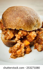 A Rustic Sloppy Joe Made With Fresh Whole Wheat Rolls And Fresh Ingredients.