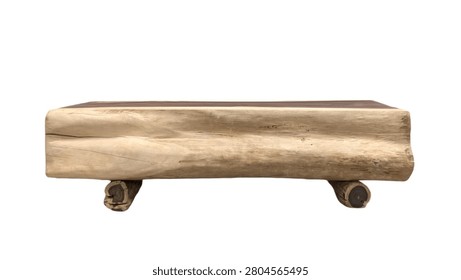 Rustic Solid Wood Log Bench, Natural Live Edge Tree Trunk Timber
