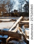 The rustic split rail fences at Yorktown, Virginia