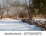 The rustic split rail fences at Yorktown, Virginia