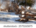 The rustic split rail fences at Yorktown, Virginia